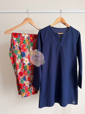 Floral(Navy blue)