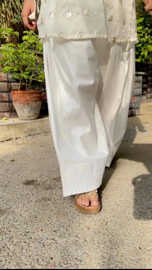 White Single Farshi Shalwar