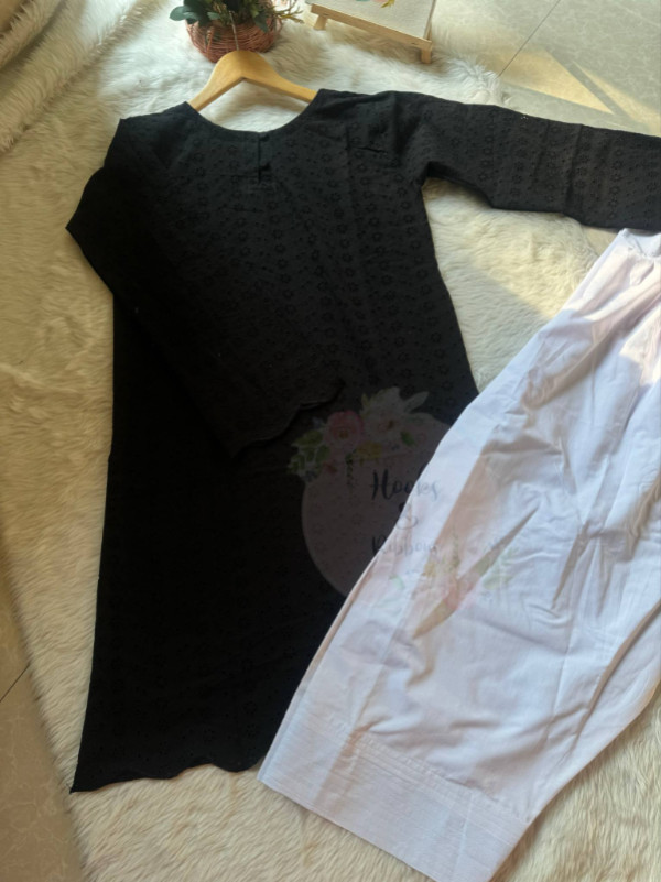 Chickankari Farshi Salwar Set(Black🖤)